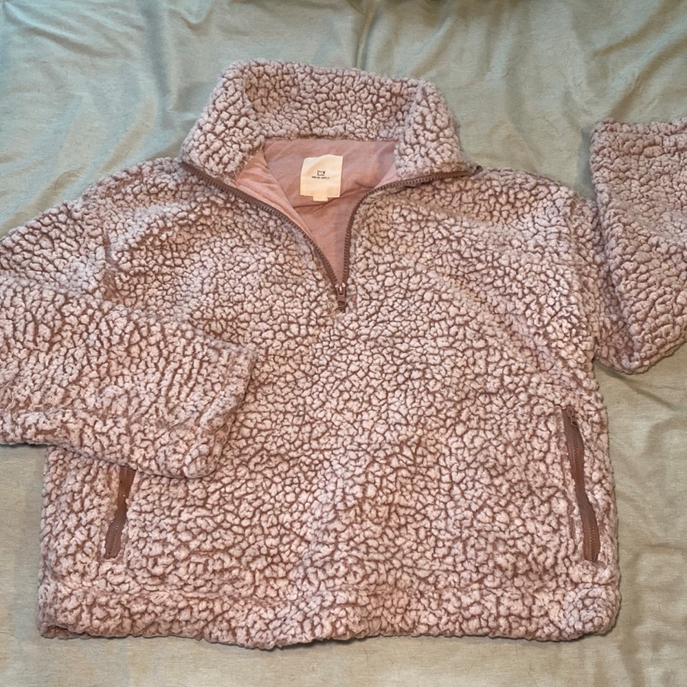 Sherpa pull over sweatshirt